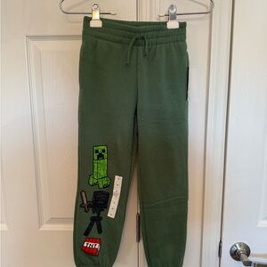 Kids Minecraft Green Joggers